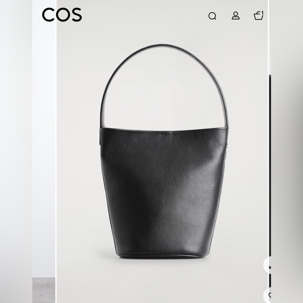 COS Black Leather Small Tote Bag (The Row dupe)